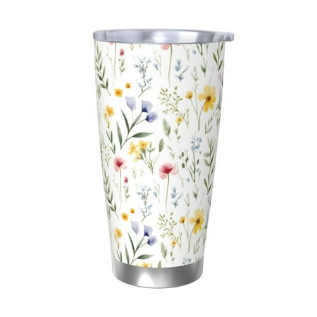 

Gukieu Watercolor Floral A Print 20OZ Car Cup Vacuum Stainless Steel Leak-proof Thermos Cup Unisex Suitable for Home Outdoor and Sports-Without Straw