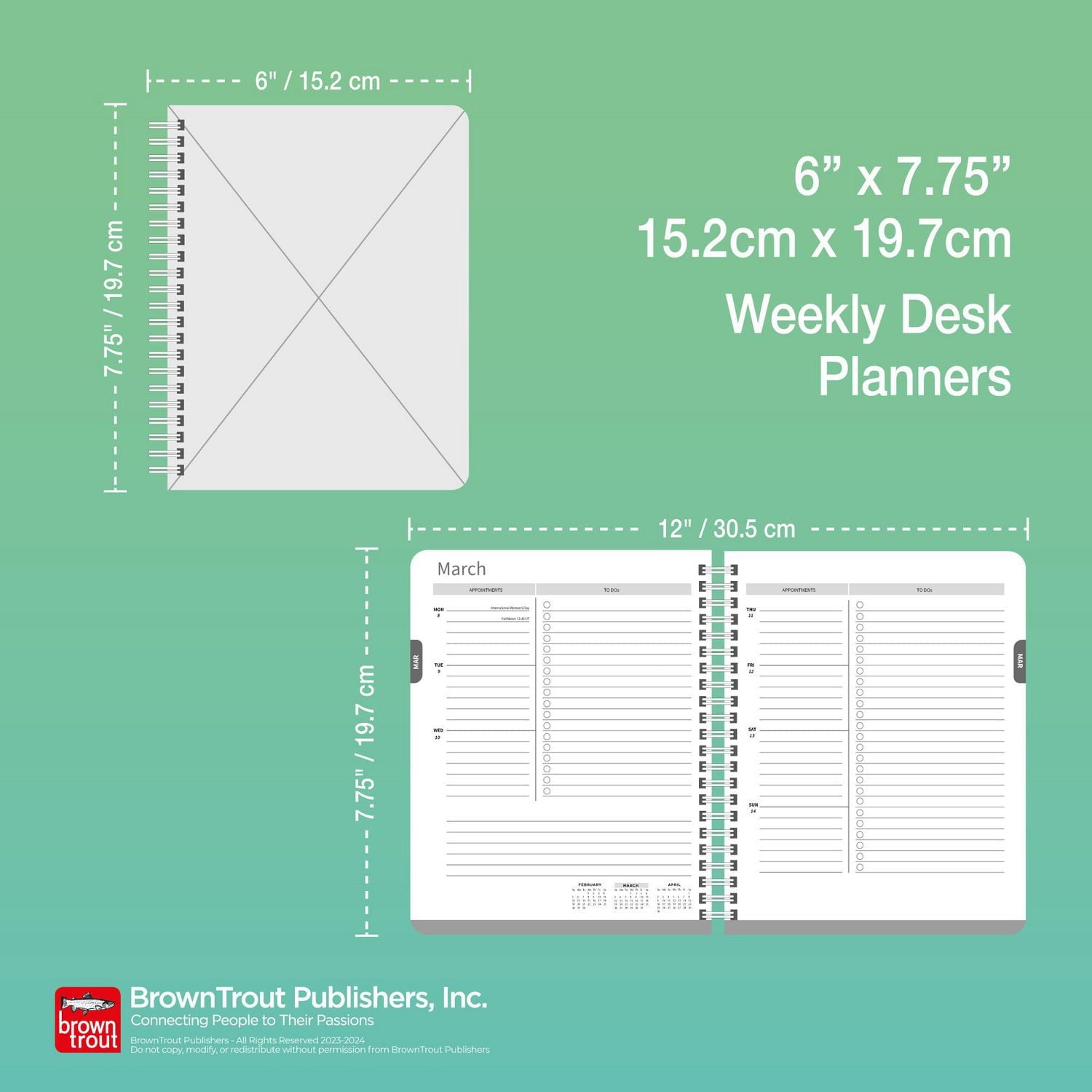 BrownTrout House of Turnowsky Flower Shop Two 2024 6x7.75 Inch Desk Planner, 9781975466817