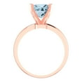 thumbnail image 4 of Solitaire Engagement Ring for Women - 2ct Natural Aquamarine in 14K Rose Gold Promise Ring, 4 of 5