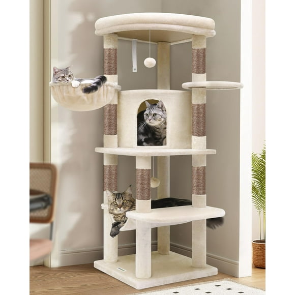 Torre Esquinera para Gatos Globlazer de 130 cm con Hamaca y Canasta