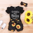 thumbnail image 4 of Viworld Newborn Baby Girl Outfits Letter Short Sleeve Bodysuit Romper Tops Floral Shorts Pants 3 Pcs Clothes(Yellow,3-6M), 4 of 10