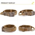 thumbnail image 3 of Collar táctico para perro con asa de control, ajustable, de estilo militar, de nailon y hebilla metálica, acolchado para perros grandes que entrenan al aire libre (marrón-L), 3 of 5