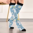 thumbnail image 5 of FORMRS Womens Knee High Socks Casual Long Thick Travel Daily Wear, 2 Pairs, Cartoon Easter Bunnies, 5 of 6