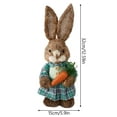 thumbnail image 3 of BNNG Easter Straw Bunny Figurines Easter Decorations Bunny Cute Bunny Holding Carrot Straw Rabbit Decor Statue for Home Farmhouse Office Kitchen Spring Tabletop Decorations Clearance, 3 of 3