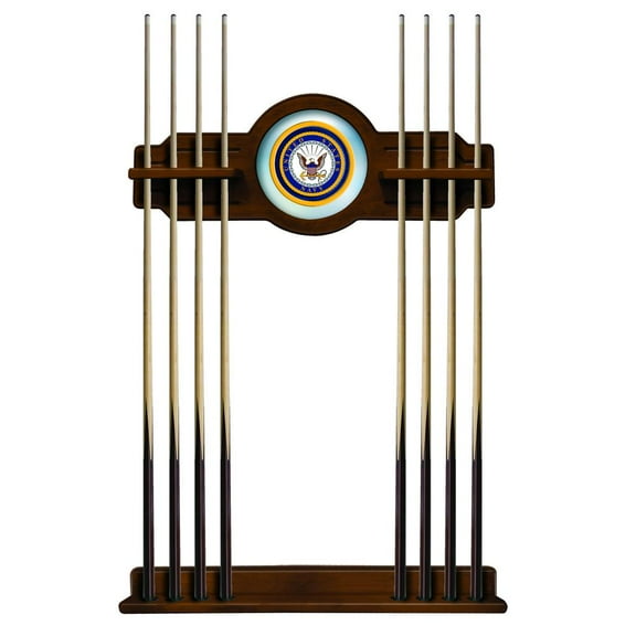 United States Navy Solid Wood Cue Rack with a Chardonnay Finish