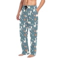thumbnail image 2 of Men's Pajama Pants Alpaca Floral Polka Dots Cotton Long Sleepwear Lounge Pants S, 2 of 7