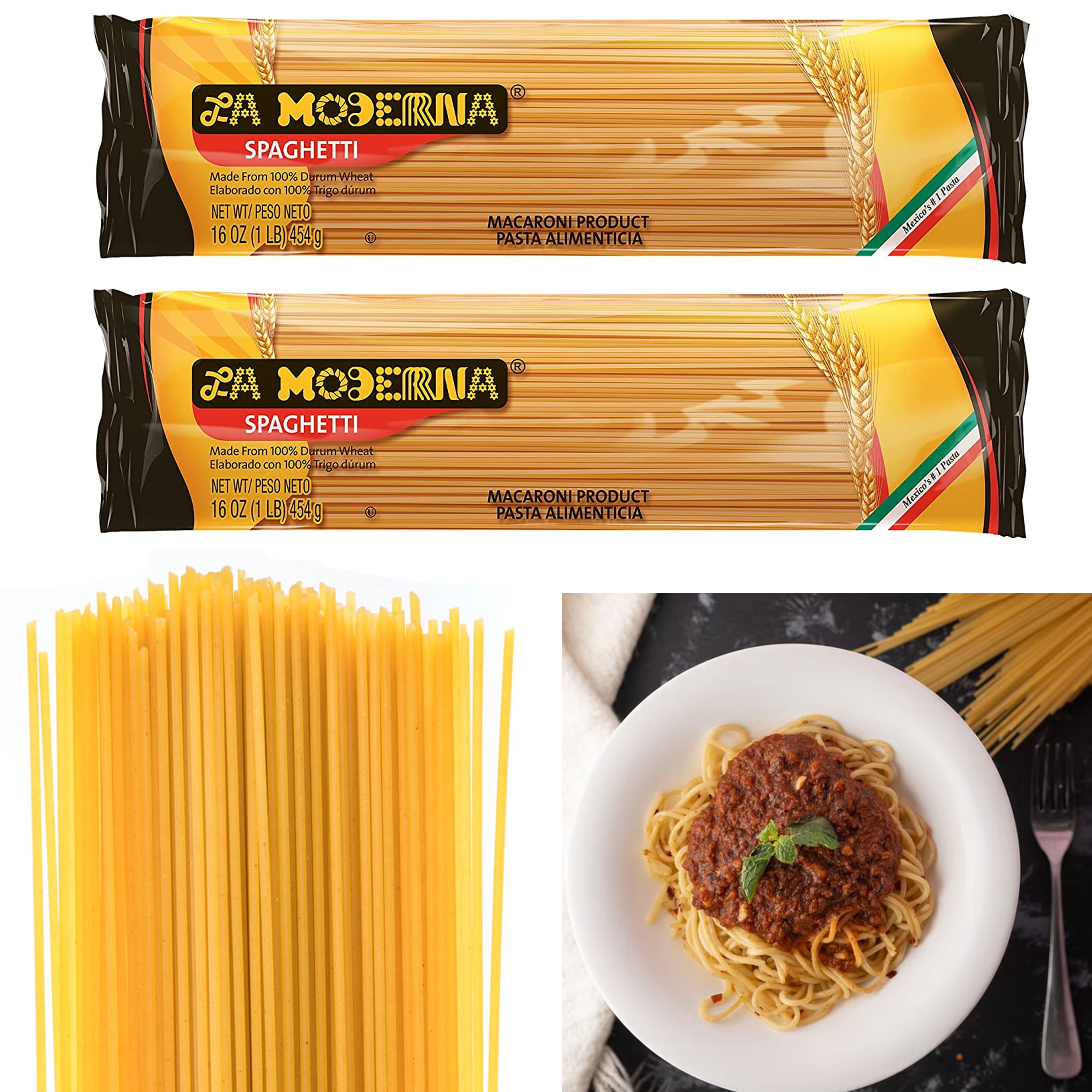 2 Pks Spaghetti Pasta Noodles Carbonara Non GMO 100 Durum Wheat La Moderna 16oz