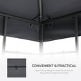 thumbnail image 5 of Outsunny Gazebo Replacement Canopy for Model 01 -0153, 2-Tier Top Cover for 9.84' x 9.84' Outdoor Gazebo, Charcoal (TOP ONLY), 5 of 10