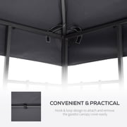 Outsunny Gazebo Replacement Canopy for Model 01 -0153, 2-Tier Top Cover for 9.84' x 9.84' Outdoor Gazebo, Charcoal (TOP ONLY)