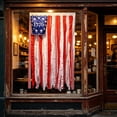 thumbnail image 4 of 4 x 2.3 ft Memorial Day American Flag Banner, 4th of July Decorations, Vintage Independence Day Rag Flag Accessories for 250th Anniversary Decor Home Outdoor Porch Yard Party Supplies, 4 of 7
