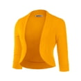 thumbnail image 2 of Doublju Women's 3/4 Sleeve Bolero Open Front Cardigans (Plus Size Available), 2 of 4