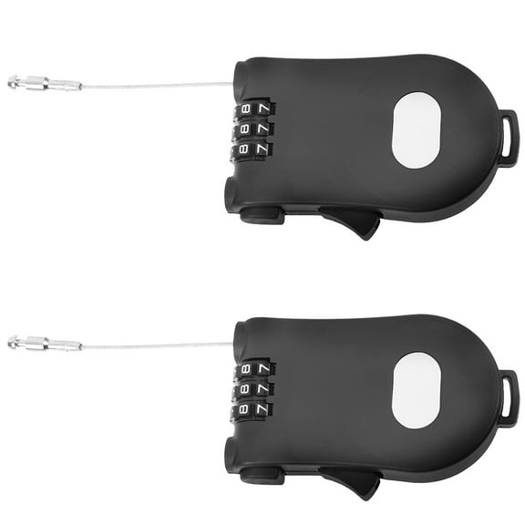 KALLORY 2-Pack Snowboard Locks with Black Plastic Cable, Compact Combination Password Security Locks for Outdoor Sports