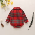 thumbnail image 4 of Canrulo Christmas Outfit Infant Baby Boy Xmas Plaids Romper Bodysuit Jumpsuit Bowtie Dress Shirt Clothes Red 12-18 Months, 4 of 9