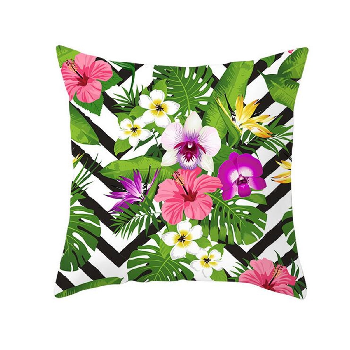 18'' Flower Throw Pillow Cover Floral Pillow Case Sofa Couch Cushion Cover Decor 