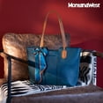 thumbnail image 4 of Montana West Tote Bags for Women Medium Top Handle Handbags with Scarf, Teal Blue, 4 of 7