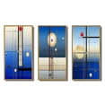 thumbnail image 2 of Designart "Full Moon Awareness in Futuristic Minimalism II" Modern Geometric Framed Wall Art Set Of 3 - Blue Abstract Frame Gallery Set For Office Decor, 2 of 7