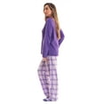 thumbnail image 2 of Just Love Ultra-Soft Womens Pajama Pant Set with Nightgown & Matching Socks  Luxurious Sleepwear (Purple Plaid, 1X), 2 of 6