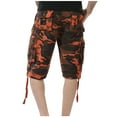 thumbnail image 5 of DeHolifer Men's Camo Cargo Shorts Cotton Relaxed Fit Multi-Pocket Outdoor Camouflage Cargo Shorts Orange XL, 5 of 8