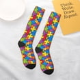 thumbnail image 6 of Womens Autism Awareness Puzzle Piece Pattern Knee High Socks Comfy Thermal Boot Long Socks, 6 of 7