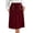 Wine, variant on Women's High Waist Pencil Skirt Double-Breasted Button down A-Line Business Casual Skirts Knee Length Flared Midi Skirts Black XXXXL