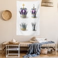 thumbnail image 2 of Crown Tapestry, Digitally Generated Image of Detailed Head Ornaments Along Gems Pearls, Wall Hanging for Bedroom Living Room Dorm Decor, 40W X 60L Inches, Pale Slate Blue Purple, by Ambesonne, 2 of 5