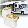 thumbnail image 6 of HELLHERO Sunflower Motifs Durable Toilet Bowl Cover Elastic Edge Polyester, Universal, Soft 17x21 Inches, 6 of 8