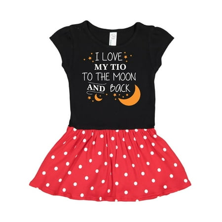 

Inktastic I Love My Tio To The Moon and Back Gift Toddler Girl Dress