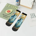 thumbnail image 5 of Salouo Rustic Blue Vase Blossoms Pattern Unisex Middle Tube Socks,Middle-Finger Knee High Socks Over The Calf Tube Stocking Crew Stockings for Women and Men Tube Socks, 5 of 8