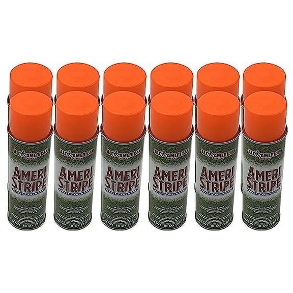 Ameri-Stripe Orange Athletic Grass Field Marking Paint - 1 Case (12 Cans) - 18 oz. of Paint per Can