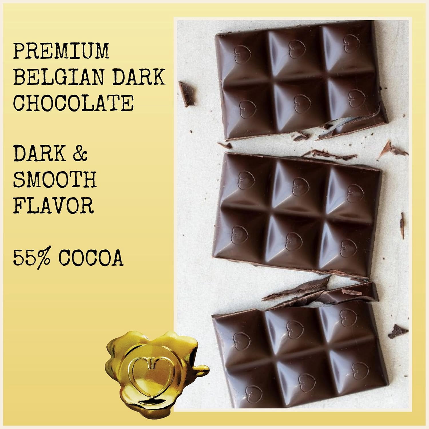 Pack of 12, Chocolove 55% Cocoa Dark Chocolate Bar, 3.2 oz