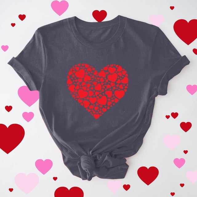 T-shirt Décontracté à Col Rond et Manches Courtes Imprimé Arbre de Noël pour Femmes