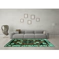 thumbnail image 3 of Ahgly Company Indoor Rectangle Persian Turquoise Blue Traditional Area Rugs, 2' x 5', 3 of 4