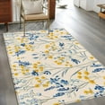 thumbnail image 3 of Blue Yellow Flowers Area Rug 3x5 Washable Rug Non Slip Botanical Blossom Motif Large Area Rug Indoor Floor Carpet for Entryway Bedroom Kitchen Living Room Home Office Dining Room Nursery, 3 of 8