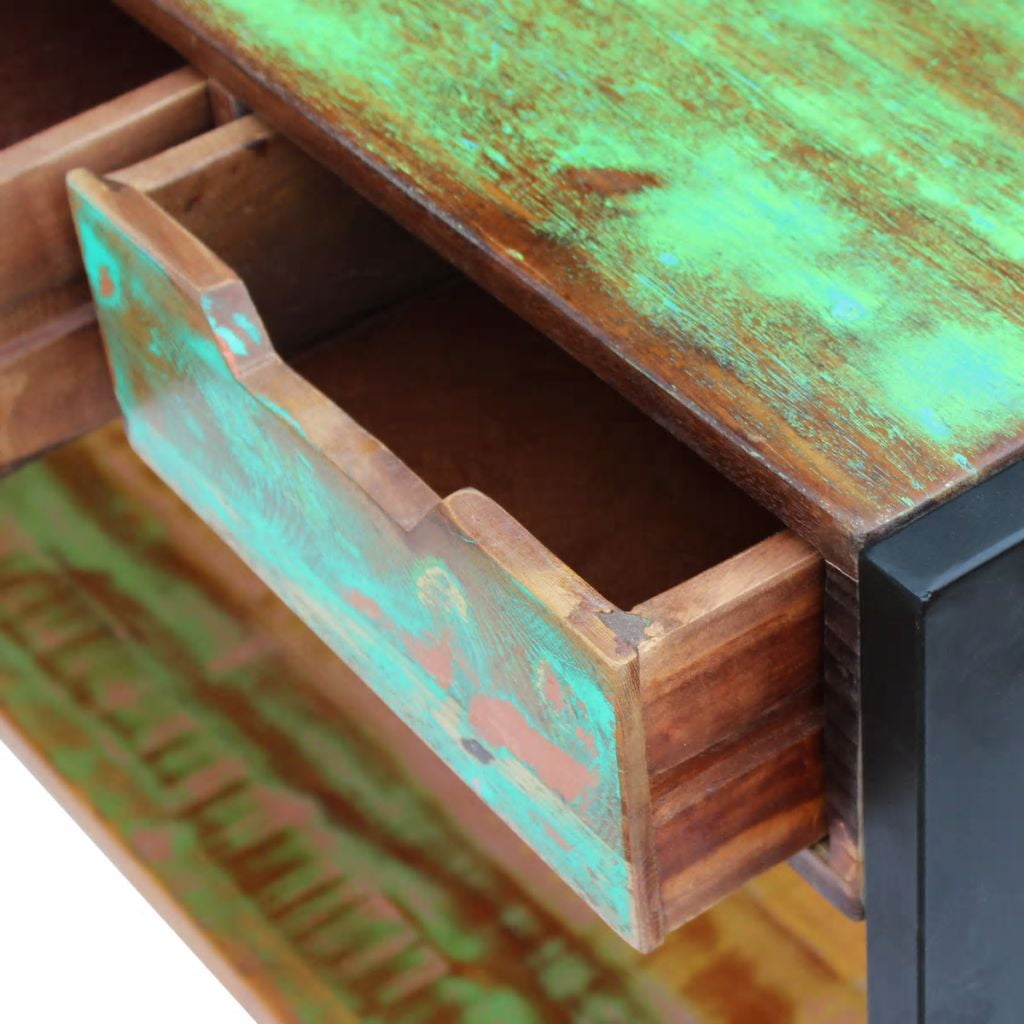 Kepooman Home Rectangle Reclaimed Wood Sideboard Console Table with 3 Drawers Cabinets & Bottom Shelf, Multi-color Kepooman Home Rectangle Reclaimed Wood Sideboard Console Table with 3 Drawers Cabinets & Bottom Shelf, Multi-color