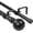 Black, variant on Urbanest Adjustable Double Curtain Rod Set Steel Ball Manhattan Finials – 1″ Front & 3/4 Back Rod With Antique Brass Rod, 28–48 Inches