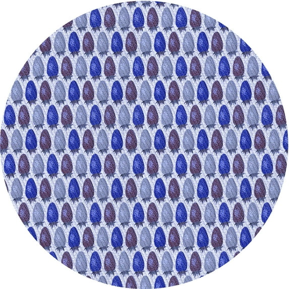 Ahgly Company Machine Washable Indoor Round Transitional Blue Angel Blue Area Rugs, 5' Round