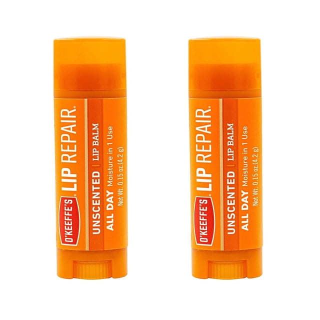Bálsamo Labial O'Keeffe's Reparación Original sin Aroma para Labios Secos y Agrietados Paquete de 2