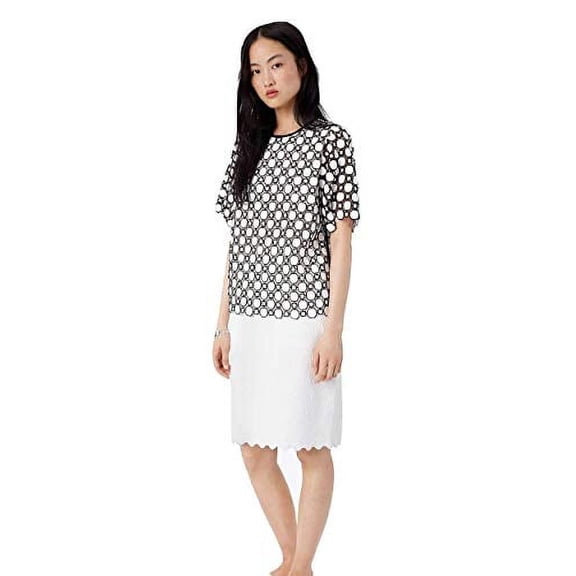 Tory Burch Bailey Pencil Skirt Tapestry Jacquard, White, 0