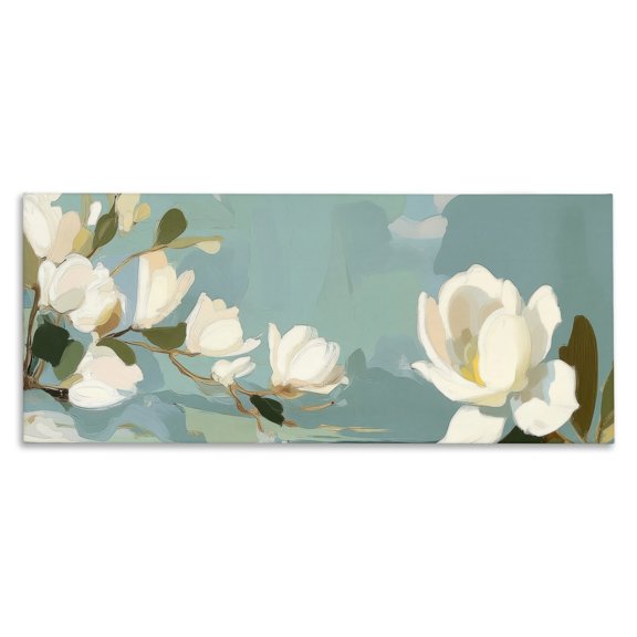 Stupell Industries Modern Aquamarine Magnolia Blossoms Canvas Art, 24 x 10, by Elara Yasna