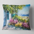 thumbnail image 2 of Designart Garden near the House - Landscape Printed Throw Pillow - 18x18, 2 of 5