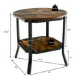 thumbnail image 2 of Gymax Table de Chevet Ronde à 2 Niveaux pour Salon Marron, 2 of 10