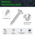 thumbnail image 3 of M6 x 35mm (100 Pack) Tête de Douille Plate Ronde en Acier Inoxydable 304 Vis en Bois, 3 of 7