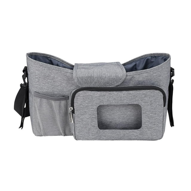 Organizador de cochecito con portavasos, bolsillo principal grande, gran espacio de almacenamiento, múltiples bolsillos para bebé, almacenamiento de Yotijar Estuche organizador para cochecito