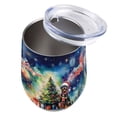 thumbnail image 3 of Merry Christmas and Happy New Year Santa Rottweiler Holiday Xmas Winter 12oz Stainless Steel Wine Tumbler Insulated Cup with Lid Rottie Dog Lover Gifts Idea - 00024, 3 of 5