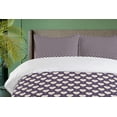 thumbnail image 4 of Ambesonne Romantic Duvet Cover Set, Pastel Hearts Wavy Ornate, 2-Calking, Eggplant and Beige, 4 of 7