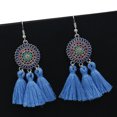 thumbnail image 4 of Jumpingount Pendientes de estilo bohemio para mujeres y niñas, pendientes largos con flecos y borlas, joyería femenina Ropa, zapatos y accesorios Miscelánea azul, 4 of 6