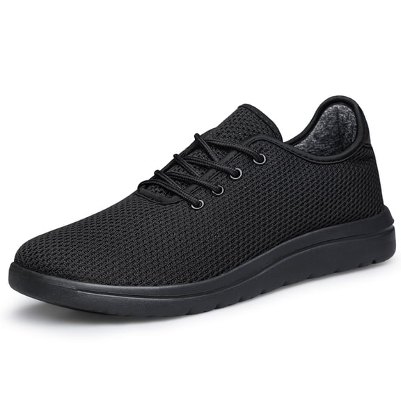 vibdiv Mens Slip on Walking Shoes Comfort Lightweight Breathable Shoes Non Slip Mesh Casual Workout Tennis Gym Running Sneakers All Black Size 7