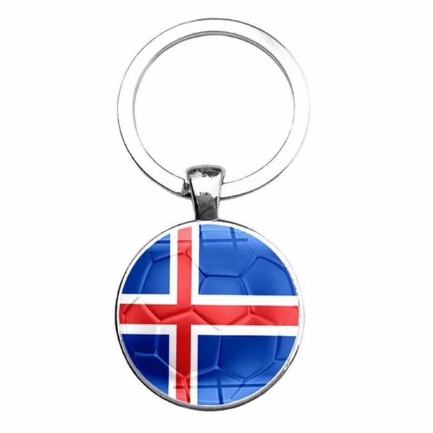 Llavero con bandera nacional Likrtyny Islandia Cristal 5*2,5 cm