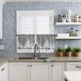 thumbnail image 6 of Winter White Elk Kitchen Curtains and Valances Set, Christmas Tree Snowflake Gray Background Rod Pocket Window Valance Window Curtain Panels for Living Room Bedroom Laundry, 27.5x24in, 3 Pieces, 6 of 7