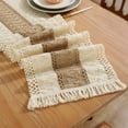 thumbnail image 6 of 12x47 Inch Boho Table Runner with Tassel Hand Woven Cotton Table Runner Rustic Long Farmhouse Rustic Table Runner for Dining Living Room Bedroom Bridal Shower, 6 of 10